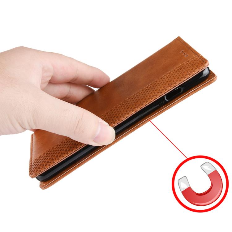 Funda de Cuero con Textura Retro y Hebilla Magnética para BlackView Wave 8 / 8C / Oscal Flat 2 (Marrón)