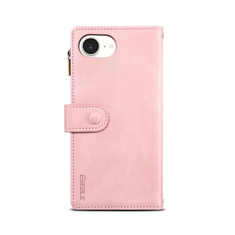 Estuche de Cuero Eseble para iPhone 16E con Tapa Rfid Esmerilado Retro (Oro Rosa)