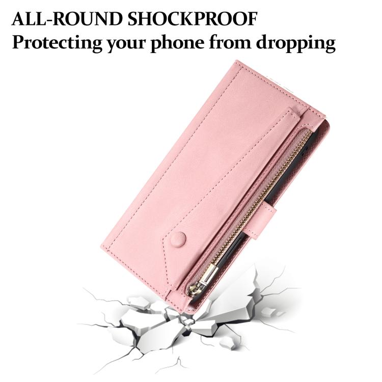 Estuche de Cuero Eseble para iPhone 16E con Tapa Rfid Esmerilado Retro (Oro Rosa)