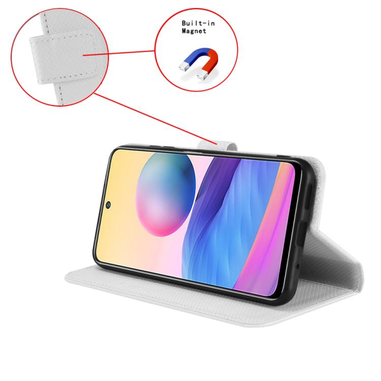 Funda de Cuero Textura de Diamante para Cubot A20 (Blanca)