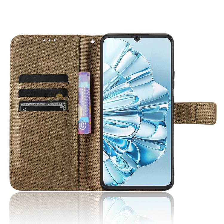 Funda de Cuero para Cubot A20 con Textura de Diamante (Marrón)