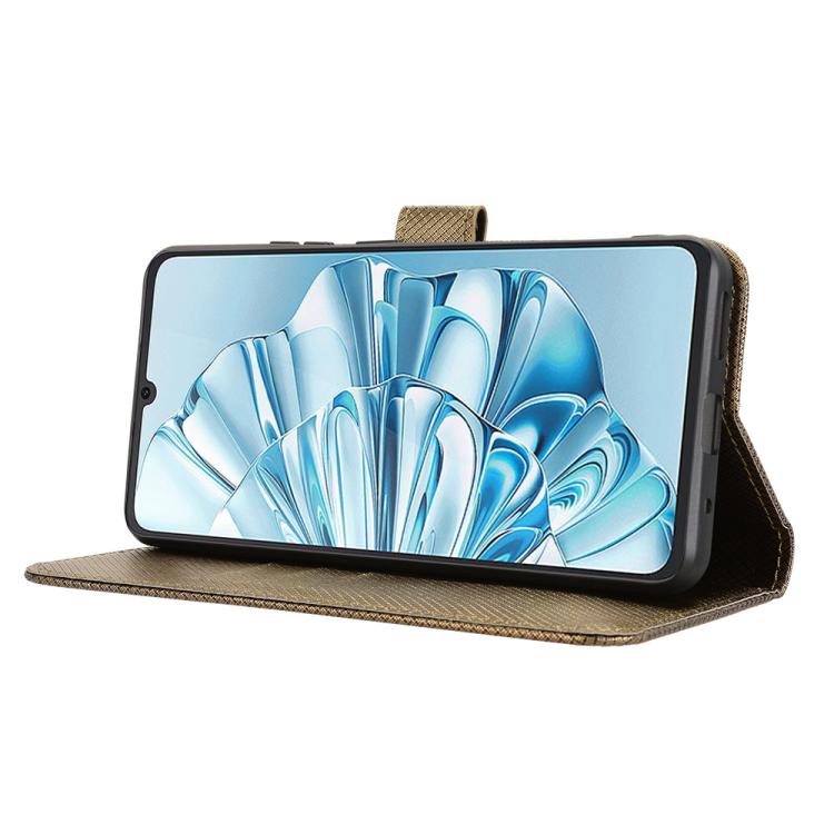 Funda de Cuero para Cubot A20 con Textura de Diamante (Marrón)