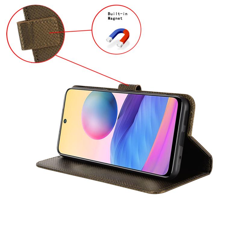 Funda de Cuero para Cubot A20 con Textura de Diamante (Marrón)
