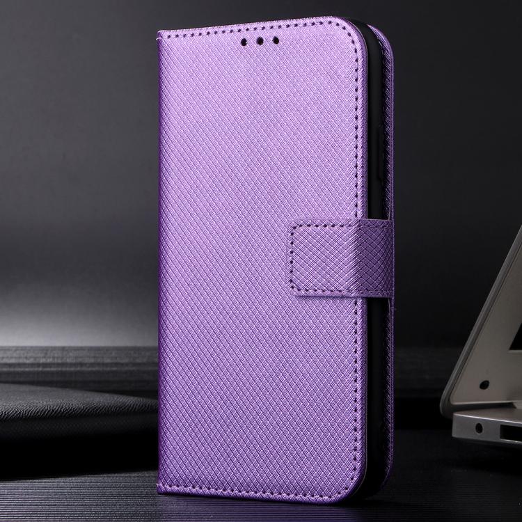 Funda de Cuero para Cubot A20 con Textura de Diamante (Morado)