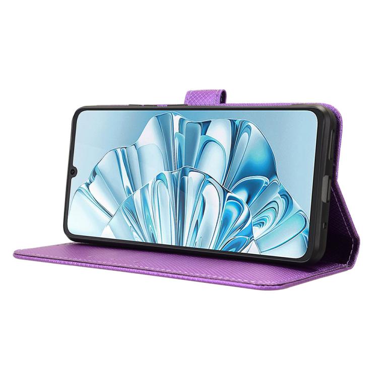 Funda de Cuero para Cubot A20 con Textura de Diamante (Morado)