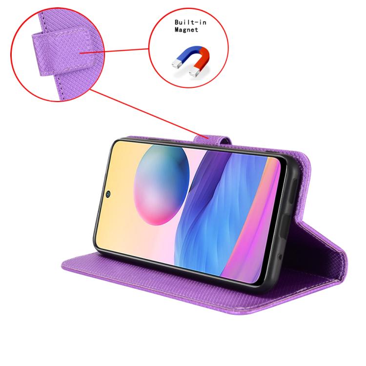 Funda de Cuero para Cubot A20 con Textura de Diamante (Morado)