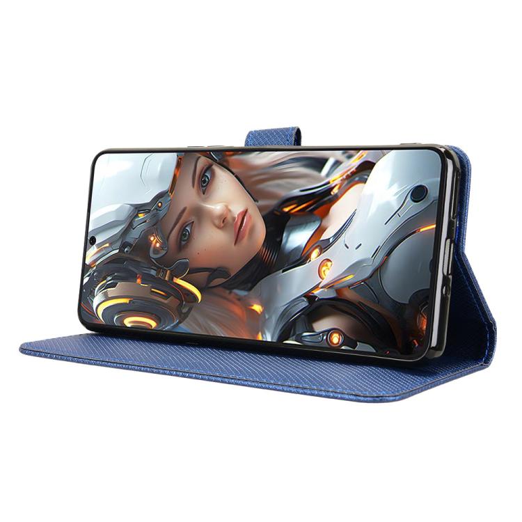 Funda de Cuero con Textura de Diamante para Cubot Max 5 (Azul)