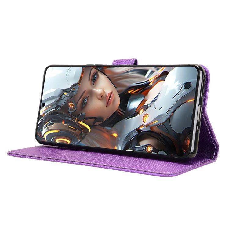 Funda de Cuero con Textura de Diamante para Cubot Max 5 (Morado)