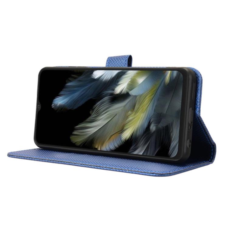 Funda de Cuero con Textura de Diamante para BlackView Wave 8 / 8C / Oscal Flat 2 (Azul)