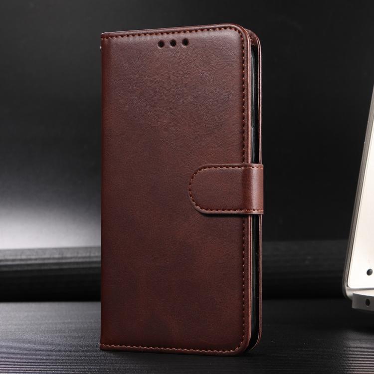 Funda de Piel con Tapa y Textura Clásica de Becerro para Vivo Y39 5G/Y300I (Marrón)