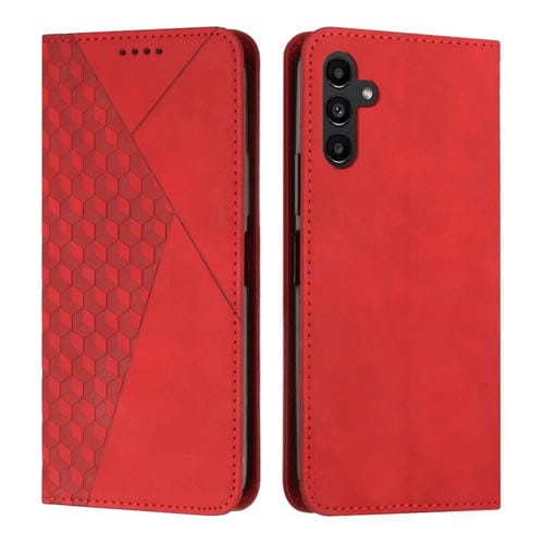 Estuche para Teléfono Samsung Galaxy A05S Cuero Magnético con Empalme de Diamantes (Rojo)