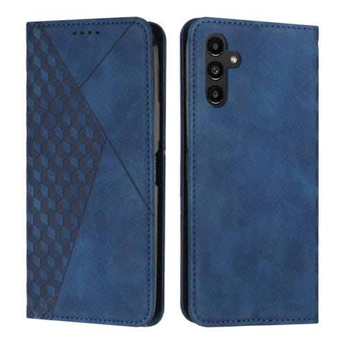 Funda para Samsung Galaxy A55 Diamond Splicing Skin Feel Cuero Magnética (Azul)