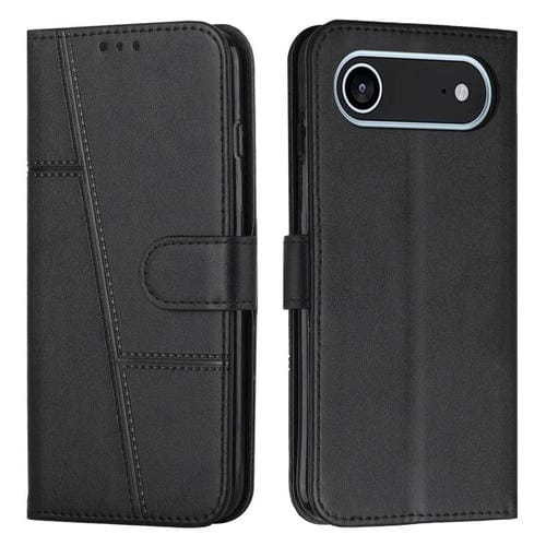 Funda de piel con hebilla y textura de becerro para iPhone 17 Air (negra)