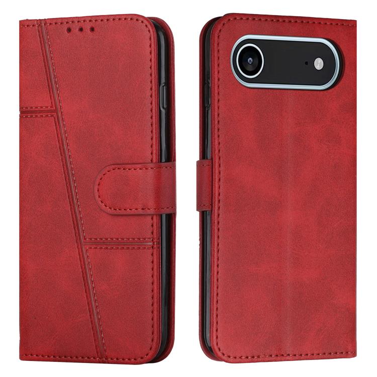 Funda de piel con hebilla y textura de becerro para iPhone 17 Air (roja)