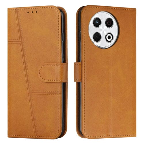 Funda de Cuero Textura Becerro con Hebilla para Tecno Spark 30 Pro (Amarillo)