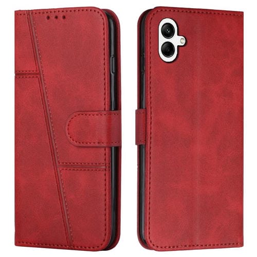 Funda de piel con hebilla y textura de becerro para Samsung Galaxy A07 4G (roja)