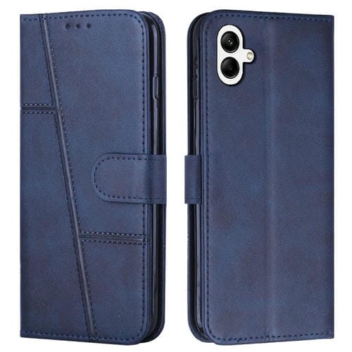 Funda de piel con hebilla y textura de becerro para Samsung Galaxy A07 4G (azul)
