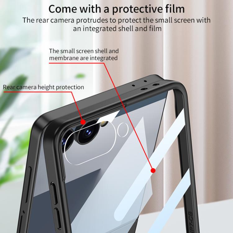 Funda ultrafina GKK integrada a prueba de golpes con correa de muñeca y anillo para Samsung Galaxy Z Flip7 5G (verde)