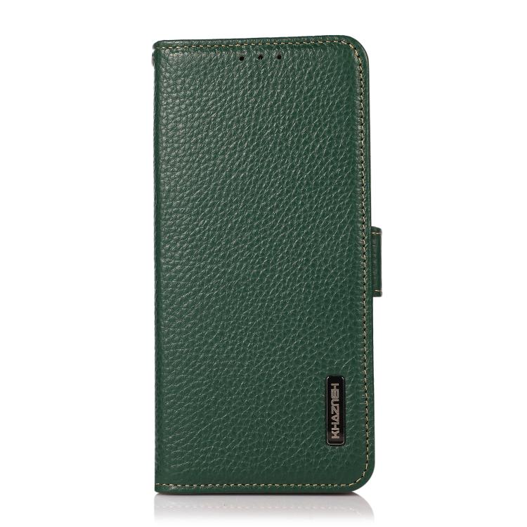 Funda para Teléfono OnePlus Ace 5 Pro Ace 5 13R Khazneh con Imán Lateral Cuero Genuino Protección Rfid (Verde)
