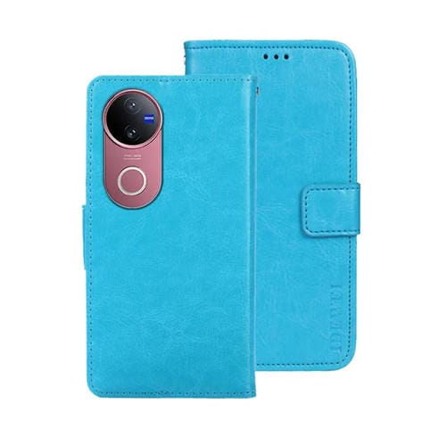 Funda de Cuero con Textura Crazy Horse para Vivo V50 5G Global Idewei (Azul Cielo)