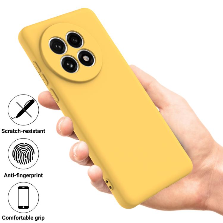 Funda Silicona Líquida a Prueba de Golpes para OnePlus 13R / Ace 5 / 5 Pro (Amarilla)