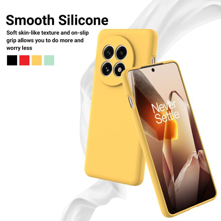 Funda Silicona Líquida a Prueba de Golpes para OnePlus 13R / Ace 5 / 5 Pro (Amarilla)