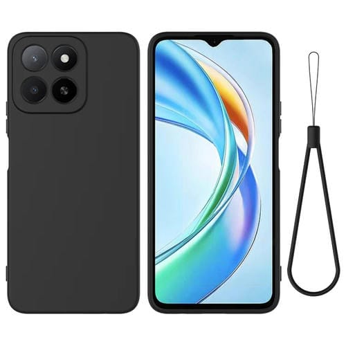 Funda Silicona Líquida Honor X5B y X5B Plus a Prueba de Golpes (Negra)