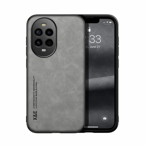 Funda de Cuero con Tapa Magnética para Huawei Nova 13 Pro Skin Feel (Gris Claro)