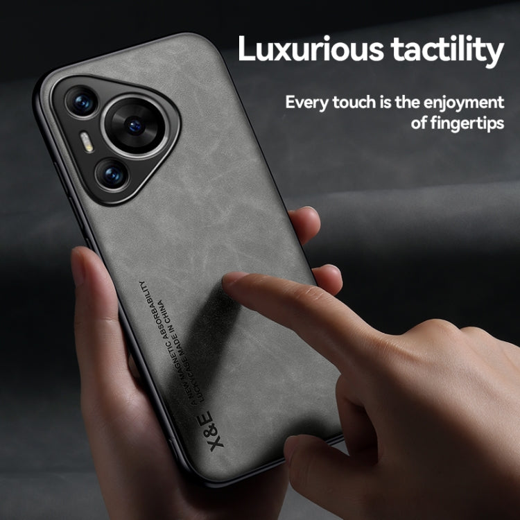 Funda de Cuero con Tapa Magnética para Huawei Nova 13 Pro Skin Feel (Gris Claro)