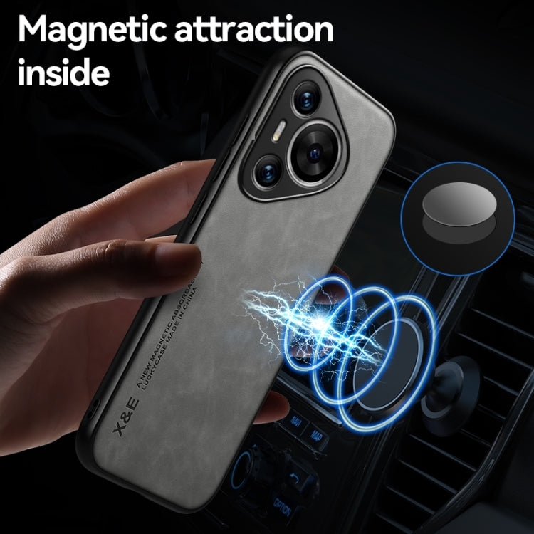 Funda de Cuero con Tapa Magnética para Huawei Nova 13 Pro Skin Feel (Gris Claro)