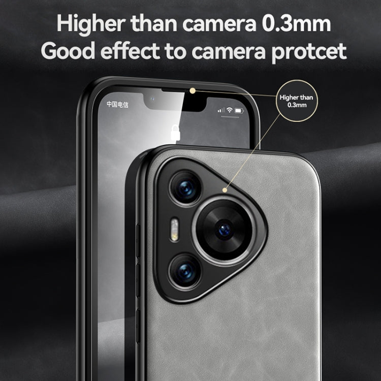 Funda de Cuero con Tapa Magnética para Huawei Nova 13 Pro Skin Feel (Gris Claro)