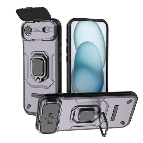 Funda deslizante Camshield de TPU + PC a prueba de golpes con soporte para iPhone 17 Air (morado)