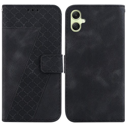 Funda de Cuero Samsung Galaxy A05 Relieve en Forma de 7 (Negro)