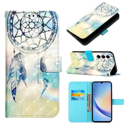 Funda para Teléfono Samsung Galaxy A35 5G Cuero Tapa Horizontal Pintura 3D (Campanas de Viento de Ensueño)