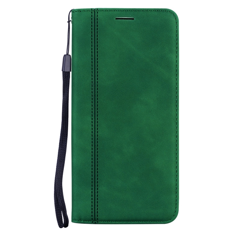 Estuche Cuero Pu Samsung Galaxy J4 Plus (2018) Tapa Horizontal Magnética Soporte Ranura Tarjeta Cordón (Verde)