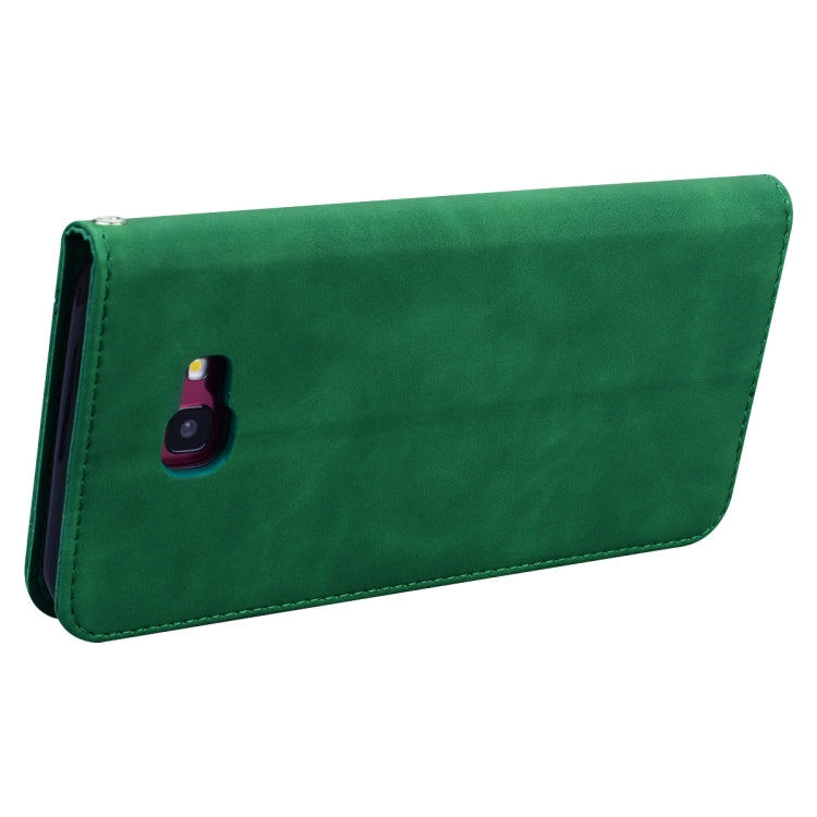 Estuche Cuero Pu Samsung Galaxy J4 Plus (2018) Tapa Horizontal Magnética Soporte Ranura Tarjeta Cordón (Verde)