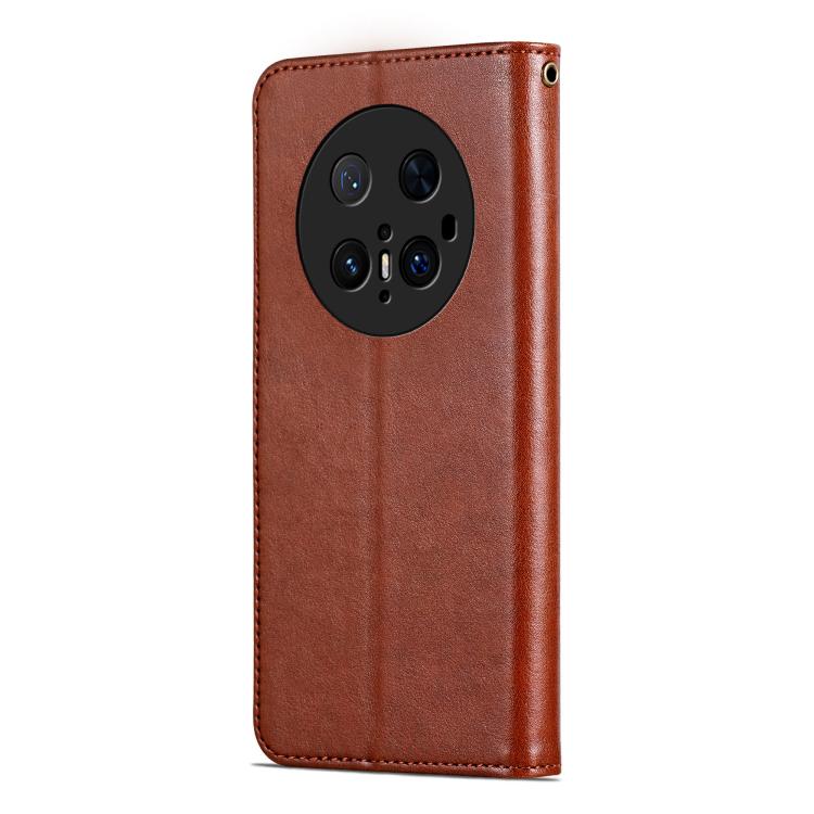Funda de Piel de Oveja con Tapa para Huawei Mate 70 Pro y 70 Pro+ (Marrón)
