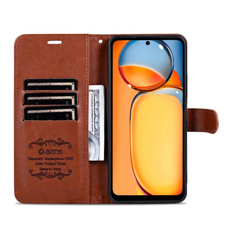 Funda de Piel de Oveja con Tapa para Huawei Mate 70 Pro y 70 Pro+ (Marrón)
