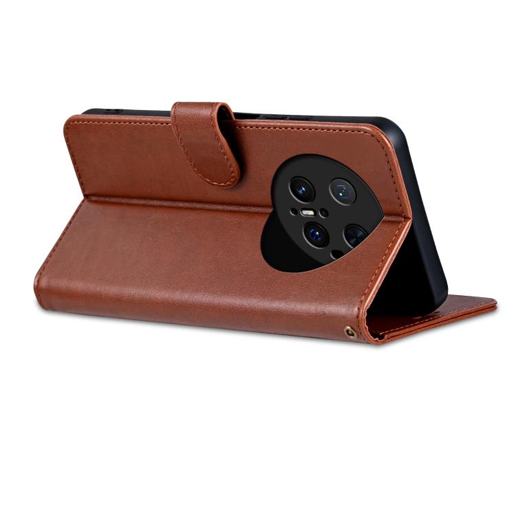 Funda de Piel de Oveja con Tapa para Huawei Mate 70 Pro y 70 Pro+ (Marrón)