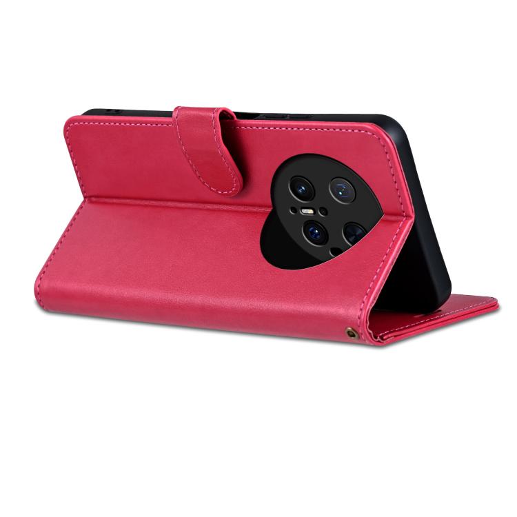 Funda de Piel de Oveja con Tapa para Huawei Mate 70 Pro y 70 Pro+ (Roja)