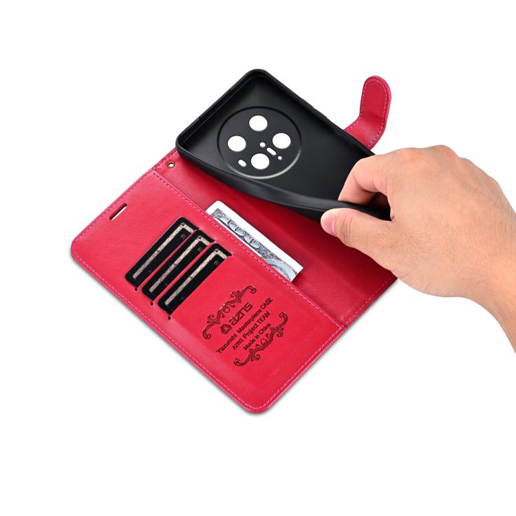 Funda de Piel de Oveja con Tapa para Huawei Mate 70 Pro y 70 Pro+ (Roja)