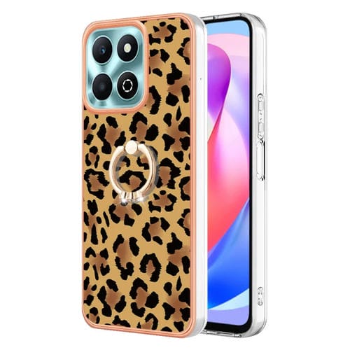 Estuche para Teléfono Honor X6B con IMD Doble Cara Galvanizada Soporte Anillo (Leopardo)
