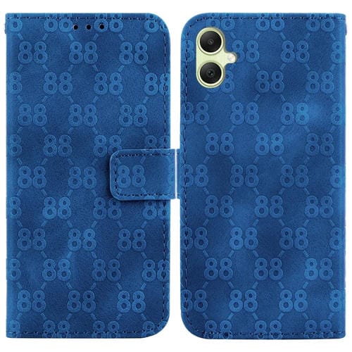 Funda para Teléfono Samsung Galaxy A05 Cuero con Relieve en Forma de 8 Dobles (Azul)