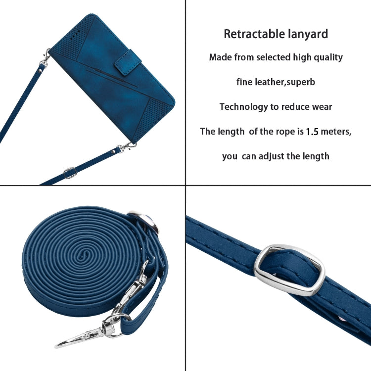 Funda de Cuero Triangular para Sony Xperia 5 Vi Dream con Cordón (Azul)