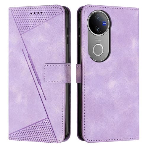 Funda de Cuero Triangular con Cordón para Vivo V50 Dream (Morado)