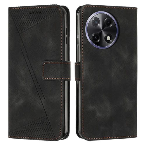 Funda de Cuero Triangular con Cordón para Tecno Camon 30S Dream (Negro)