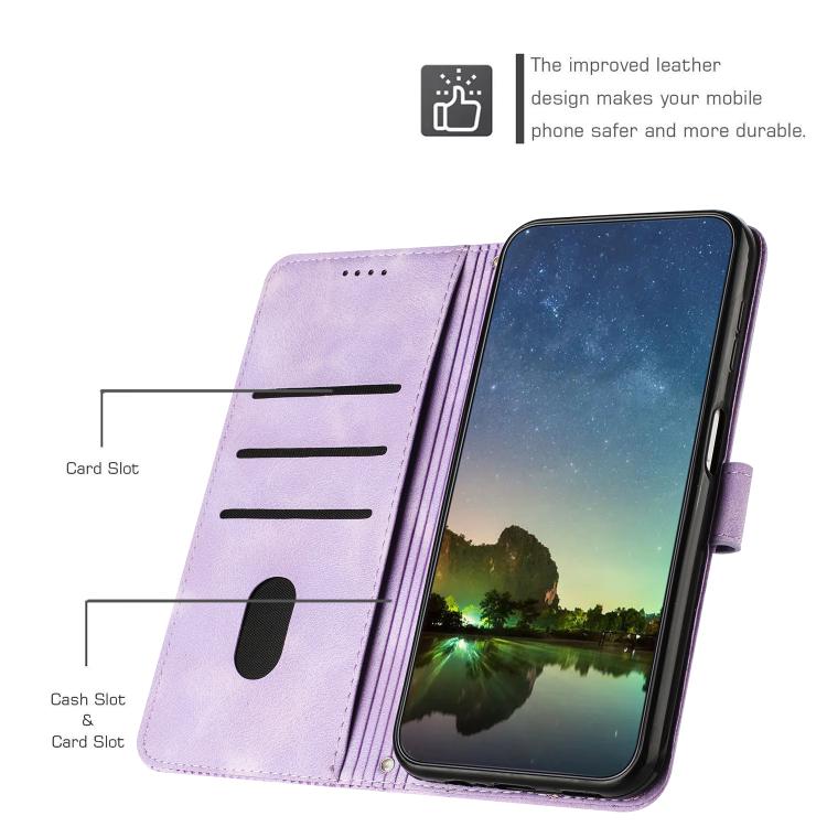 Funda de Cuero Triangular con Cordón para Realme 14 Pro Dream (Morado)