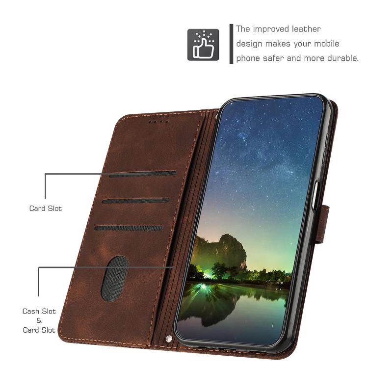Funda de Cuero Triangular con Cordón para Oppo A5 Pro 5G Global Dream (Marrón)