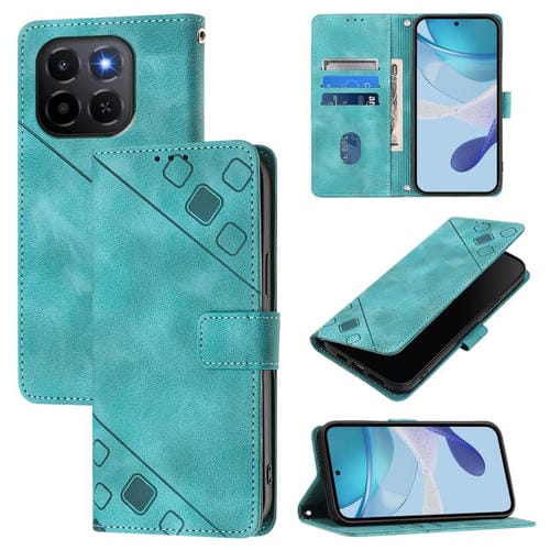 Funda de piel con relieve para Honor X6c 4G (verde)