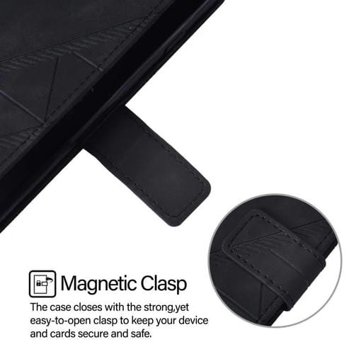 Funda de cuero con relieve 3D para Honor X6c 4G (negra)